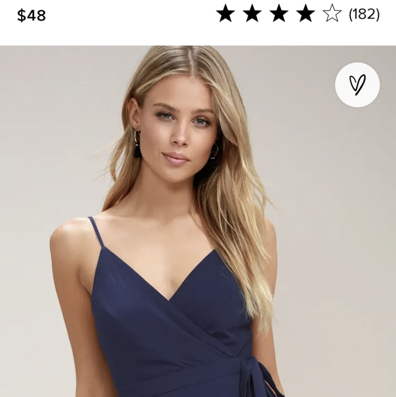 Lulu's Navy Blue Wrap Skort Dress - Picture 5 of 8